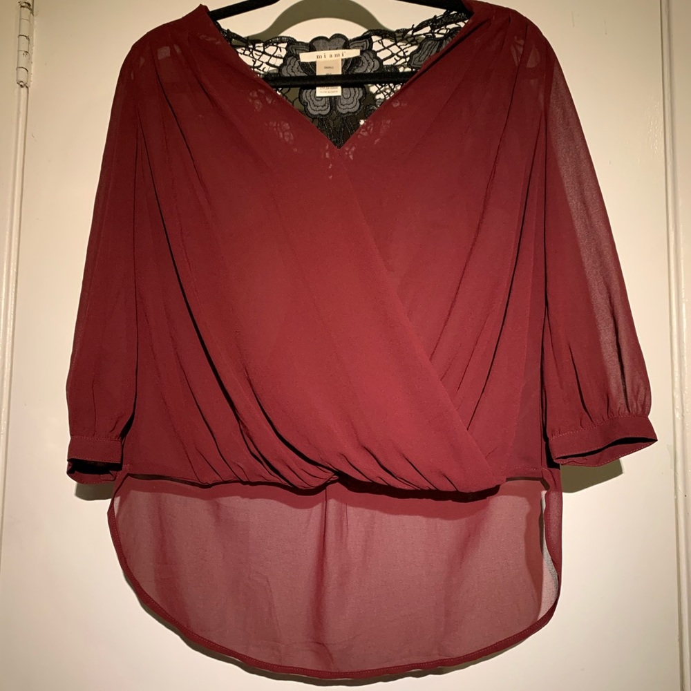 Sheer Red Blouse